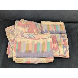 Vtg COLLIER CAMPBELL Martex Southwestern 4 Piece Full Sheet Set EUC 1981 USA